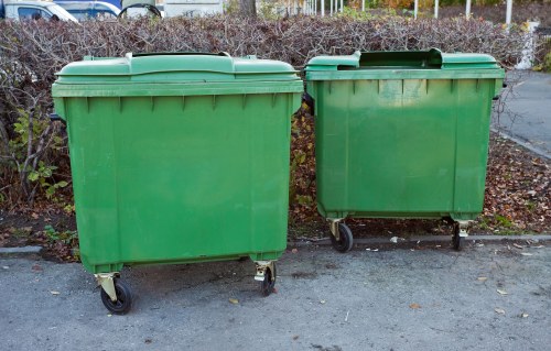 Waste collection truck operating in South London